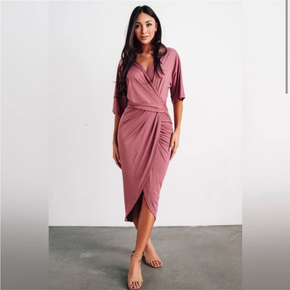 Baltic Born Solana Ruched Dress Small- Orchid